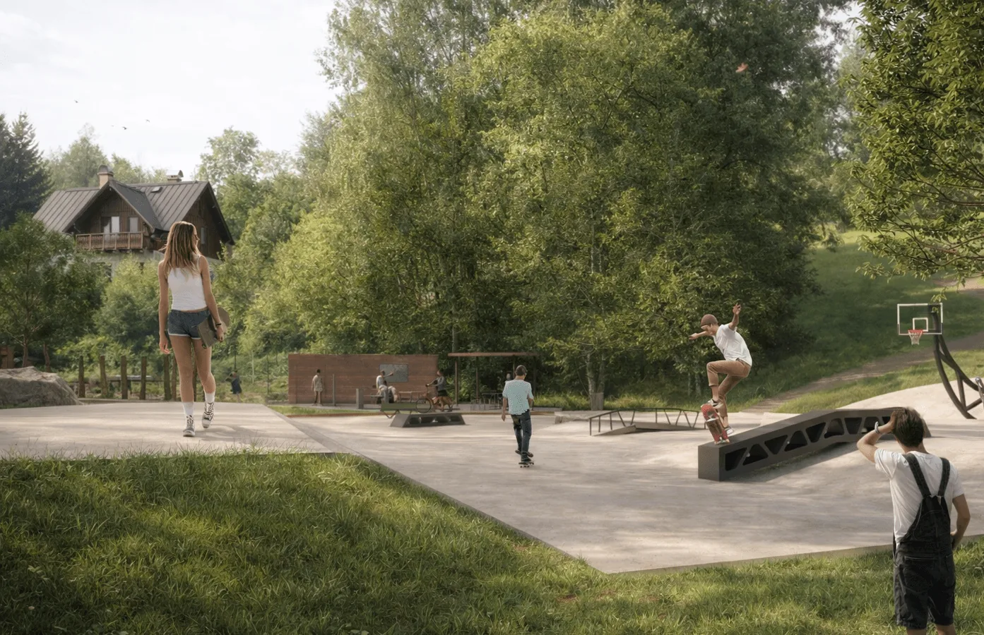 Vizualizace volnočasového areálu a skateparku – fotografie 1